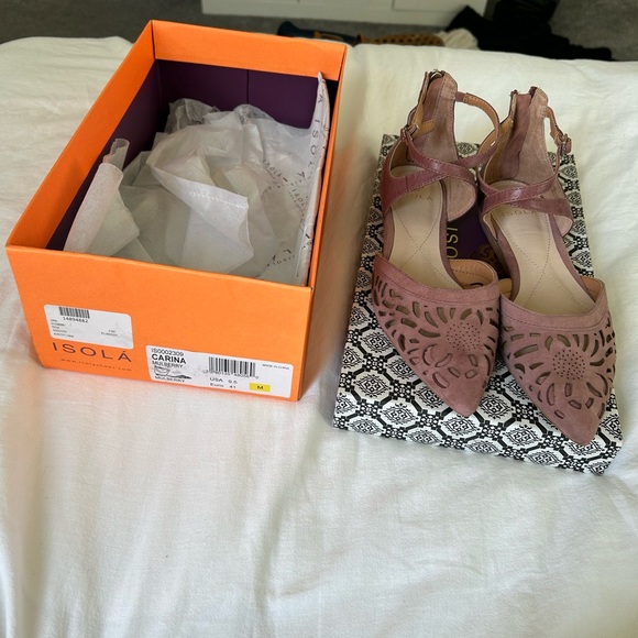 Isola Shoes - Isola Pink Laser-Cut flats